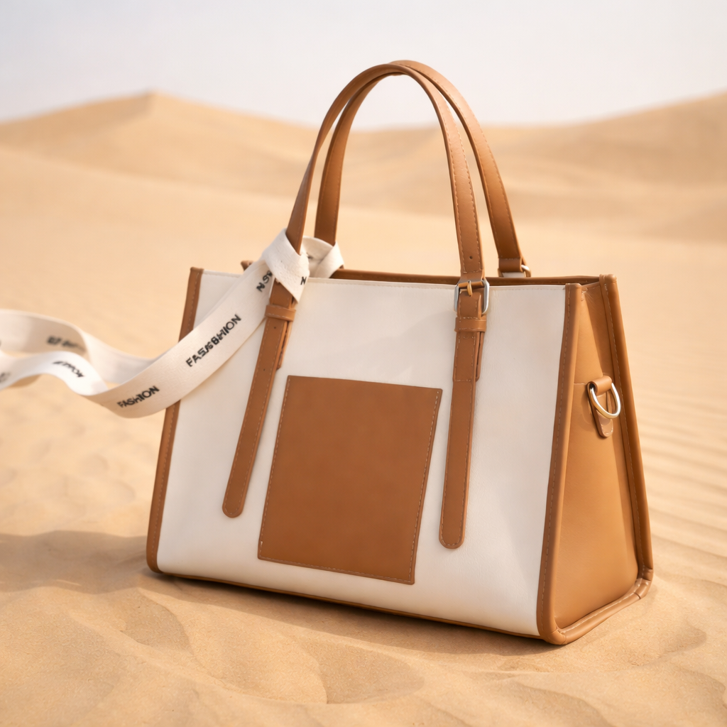 GoNaari Elegant Dual-Tone Tote Bag – Stylish Women’s Handbag with Crossbody Strap