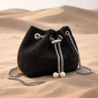 Élise Noir Crystal Bucket Bag