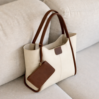 Ivory Contrast Tote Bag
