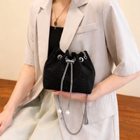 Élise Noir Crystal Bucket Bag