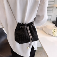 Élise Noir Crystal Bucket Bag