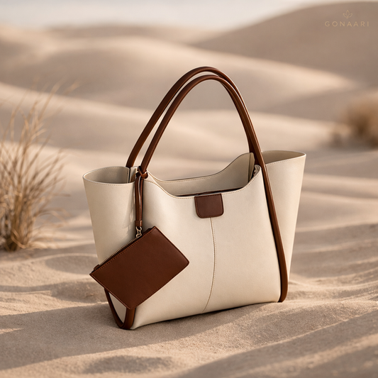 Ivory Contrast Tote Bag