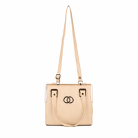 Elegant Beige Dual-Handle Crossbody Handbag for Women