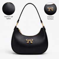 Elegant Noir Bow Shoulder Bag for Women – Premium Chic Everyday Handbag
