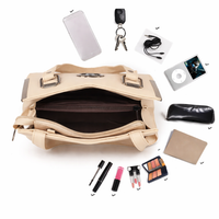 Elegant Beige Dual-Handle Crossbody Handbag for Women