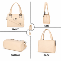 Elegant Beige Dual-Handle Crossbody Handbag for Women