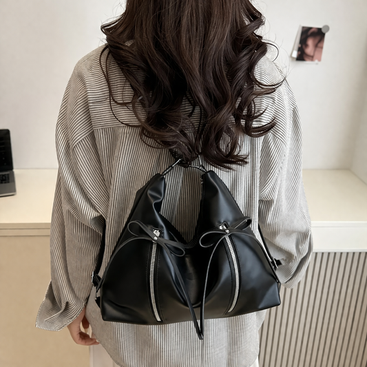 Noir Bow Detail Shoulder Bag — clean, premium, and brandable.