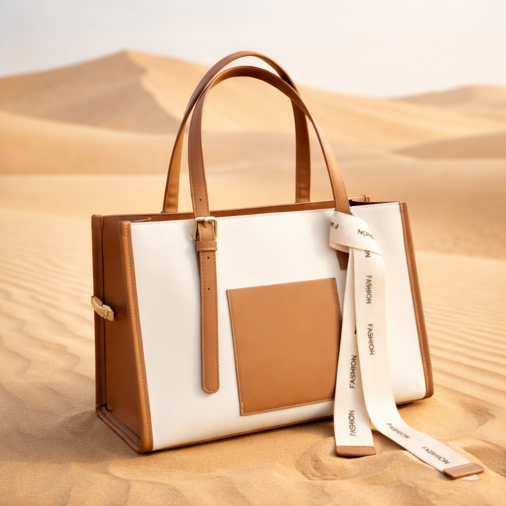 GoNaari Elegant Dual-Tone Tote Bag – Stylish Women’s Handbag with Crossbody Strap